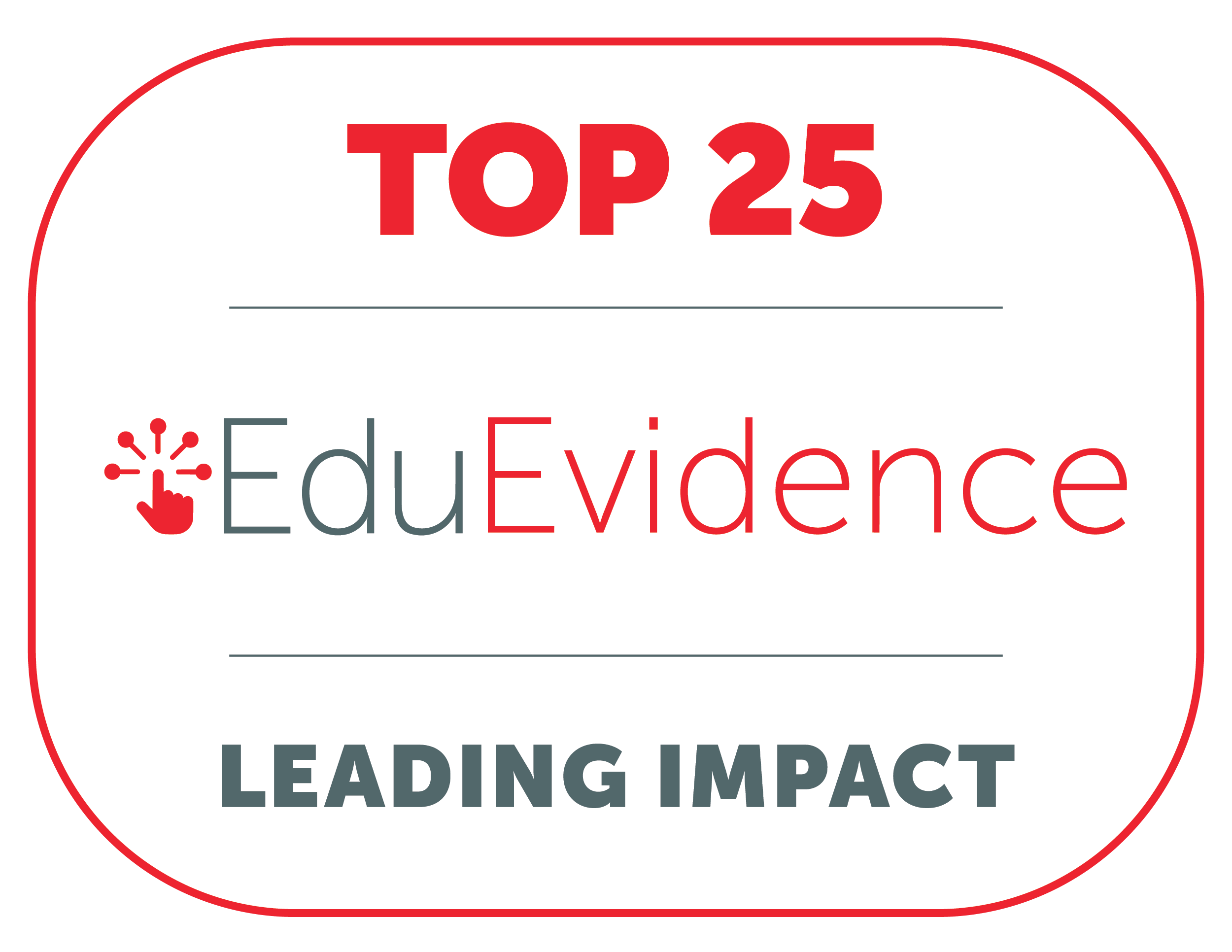 eduevidence top 25 leading impact badge